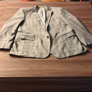 Brooks Brothers Gray Plaid Single-Button Sport Coat